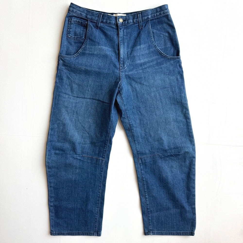 Nili Lotan Emerson Barrel Leg Jeans Dark Wash Denim Blue Womens 29 540W45